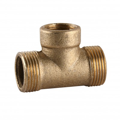 Трійник редукційний 3/4″х1/2″х3/4″ЗВЗ латунний посилений 664Б