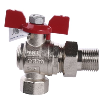 Кран кульовий ARCO 1/2″ SENA 154303 кутовий з американкою (754303)