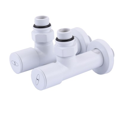 !Набір Кран вентильний кутовий з американкою SOLOMON LUX 1/2″ WHITE 7777 (1уп.)