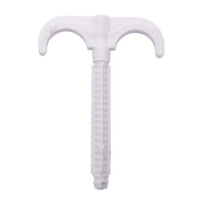 Кріплення-гак забивне подвійне для труби Ø16-25, довжина 100мм, біла (100шт) Кріплення-гак забивне подвійне для труби Ø16-25, довжина 100мм, біла (100шт)