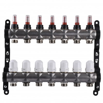 Колектор нержавіюча сталь з вимірювачем витрат ЕСО 001N 1″ x7 Колектор нержавіюча сталь з вимірювачем витрат ЕСО 001N 1″ x7