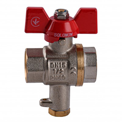 Кран кульовий повнопрохiдний для підключення термометра SOLOMON 1/2″ V1242 S