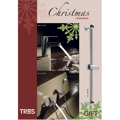 Комплект змішувачів TRES BM-TRES 13456780IN-BOX (для умивальника та ванни),душ. лійка,шланг,штанга - 3 в1