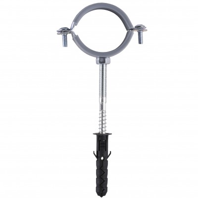 Хомут в зборi CR 1 1/2″ (47-53мм) з гвинтом-шурупом 8*100 та дюбелем в уп., сірий Хомут в зборi CR 1 1/2″ (47-53мм) з гвинтом-шурупом 8*100 та дюбелем в уп., сірий