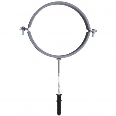 Хомут в зборi CR 6″ (158-168мм) з гвинтом-шурупом 8*120 та дюбелем в уп., сірий Хомут в зборi CR 6″ (158-168мм) з гвинтом-шурупом 8*120 та дюбелем в уп., сірий