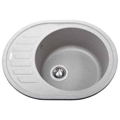 Гранітна мийка Globus Lux ARNO сірий камiнь 620x500мм-А0005