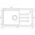 Гранітна мийка Globus Lux LUGANO білий 780х435мм-А0007