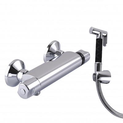 Змішувач гігієнічний Tremolada (Italy) Тремо-443 Термостат зі стіни, Шланг-120 мм Змішувач гігієнічний Tremolada (Italy) Тремо-443 Термостат зі стіни, Шланг-120 мм