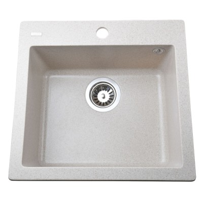 Гранітна мийка Globus Lux AOSTA піщаний 490x455мм-А0004