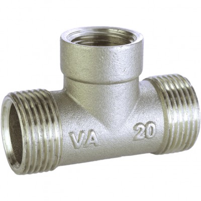 Трійник редукційний 3/4″х1/2″х3/4″ЗВЗ нікельований A0224А(нк)