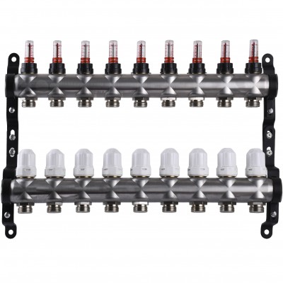 Колектор нержавіюча сталь з вимірювачем витрат ЕСО 001N 1″ x9 Колектор нержавіюча сталь з вимірювачем витрат ЕСО 001N 1″ x9