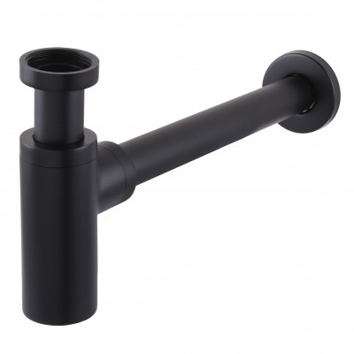 Сифон для раковин циліндричний Globus Lux GSB-32-125-BB, латунь, 1 1/4″, чорний матовий Сифон для раковин циліндричний Globus Lux GSB-32-125-BB, латунь, 1 1/4″, чорний матовий