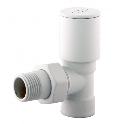 Кран вентильний кутовий з американкою SOLOMON 1/2″ WHITE 1845