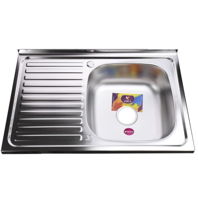 Мийка кухонна накладна прямокутна 800х500х180 Satin Right MR 8050 R E Mira