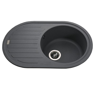 Гранітна мийка Globus Lux OHARA сірий металік 770х500мм-А0003 Гранітна мийка Globus Lux OHARA сірий металік 770х500мм-А0003