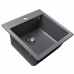 Гранітна мийка Globus Lux AOSTA сірий металiк 490x455мм-А0003