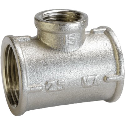 Трійник редукційний 1″х1/2″х1″ВВВ нікельований А0206А(нк)