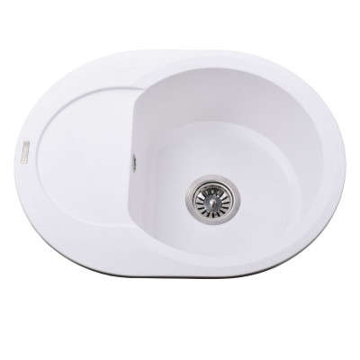 Гранітна мийка Globus Lux MORAINE білий 600х470мм-А0007 Гранітна мийка Globus Lux MORAINE білий 600х470мм-А0007