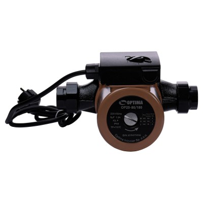 Насос циркуляційний Optima OP25-80 180мм + гайки, + кабель з вилкою Насос циркуляційний Optima OP25-80 180мм + гайки, + кабель з вилкою