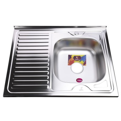 Мийка кухонна накладна прямокутна 800х600х180 Satin Right MR 8060 R E Mira