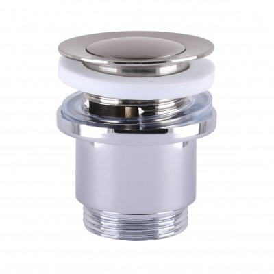 Донний клапан Globus Lux HG-041S-S- BR (Click-clack) Стального кольору Донний клапан Globus Lux HG-041S-S- BR (Click-clack) Стального кольору