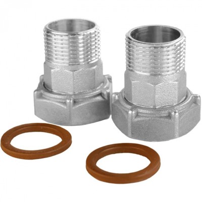 Комплект штуцерів для лічильника нікельований 1 1/2″ВР х 1 1/4″ЗР з біконітовою прокладкою Б2748КбА(нк) Комплект штуцерів для лічильника нікельований 1 1/2″ВР х 1 1/4″ЗР з біконітовою прокладкою Б2748КбА(нк)