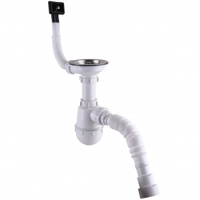 Сифон Waterstal А - 4007 під сталеву кухону мийку 11/2 40 з переливом, з гнучкою трубою