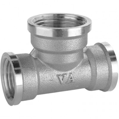 Трійник редукційний 1/2″х3/4″х1/2″ВВВ нікельований А0217А(нк)