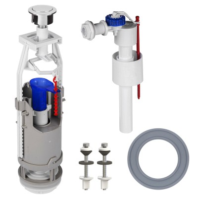 Комплект арматури для зливного бачка з боковою подачею води 1/2 ″ та одним режимом зливу СТОП АБк-05