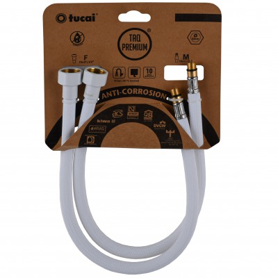 Шланг для змішувача TUCAI TAQ PREMIUM GRIF М10х1/2″ 0,4м. АНТИКОР. AСB ПАРА (Білий Мат) 209966